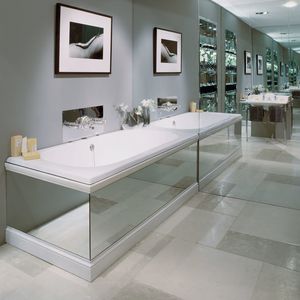 free-standing bathtub / marble / cast iron