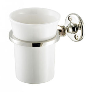 wall-mounted soap dish / brass / ceramic / nickel