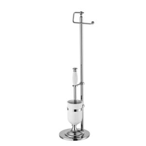 ceramic toilet brush / floor-mounted / multifunction