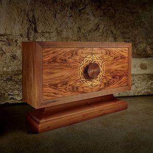 contemporary chest of drawers / walnut