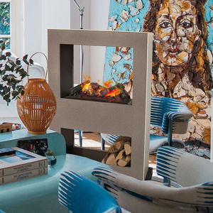 bioethanol fireplace / contemporary / open hearth / double-sided