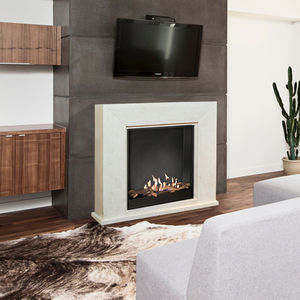 contemporary fireplace surround / natural stone