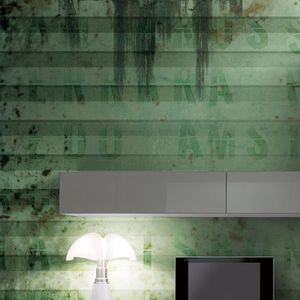 contemporary wallpaper / plaid / printed / text