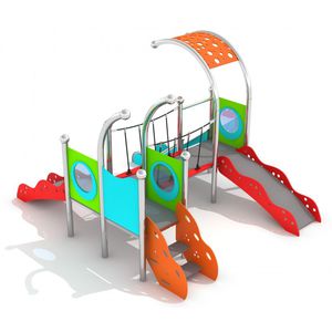 playground play structure / stainless steel / HPL / modular