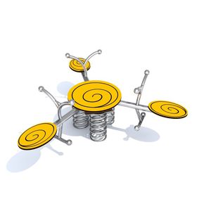 HDPE spring rocker / stainless steel / 3-seater
