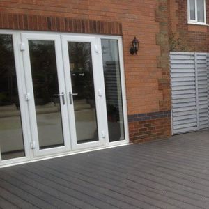 WPC deck boards / wood look / durable / made from recycled materials