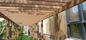 self-supporting pergola / WPC / wooden canopy / commercial