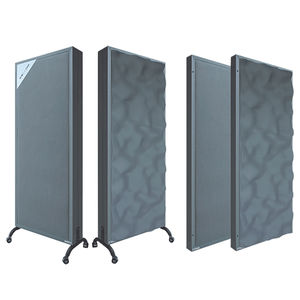 fabric acoustic baffle / metal / free-standing / rectangular