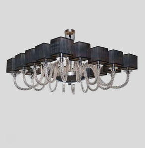 contemporary chandelier / glass / metal / fabric