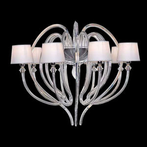 traditional wall light / glass / fabric / LED