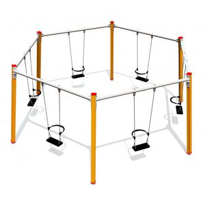metal swing / laminated wood / multi-person / playground