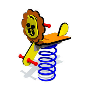 Steel spring rocker - ASTRONAUT - Tiptiptap - HDPE / animal / 1-seat