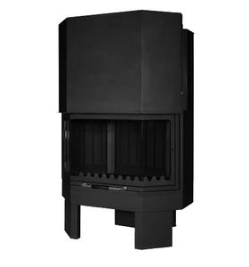 electric open hearth / 1-sided / steel / wood