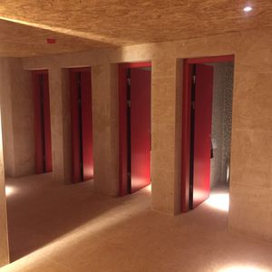 interior door / swing / aluminum / stainless steel