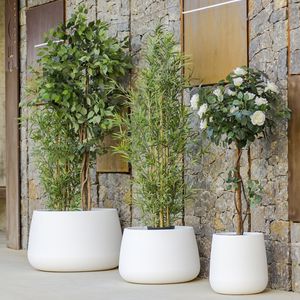 polyethylene garden pot / round / illuminated / home