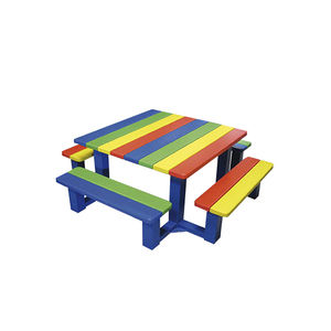 contemporary table and bench set