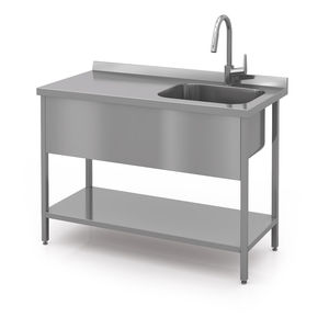 stainless steel prep table / with sink / commercial