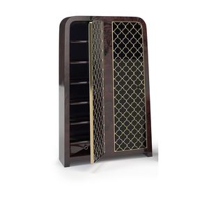 Art Deco wardrobe / stained wood / glass / bronze