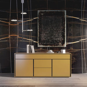 contemporary sideboard / lacquered MDF / yellow