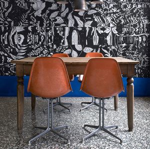 contemporary wallpaper / patterned / fabric look / black