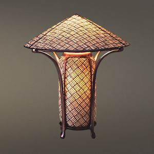 table lamp / traditional / bronze / glass