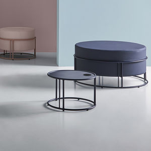 contemporary coffee table / painted steel / painted steel base / round