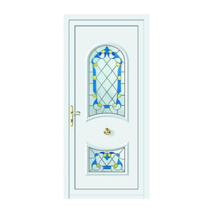 entry door / swing / aluminum / semi-glazed
