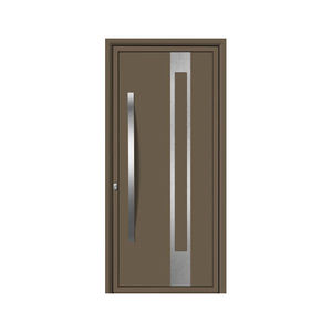 entry door / swing / aluminum / stainless steel