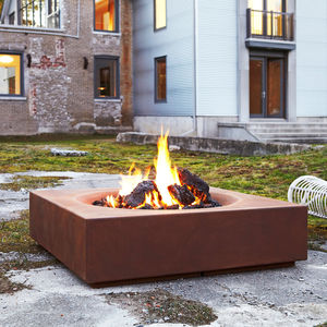 wood-burning fire pit / gas / COR-TEN® steel / contemporary