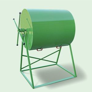 painted metal compost bin