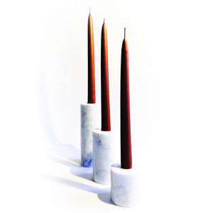 Carrara marble candle holder