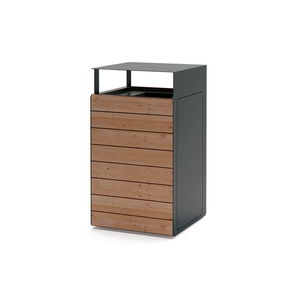 powder-coated steel trash can