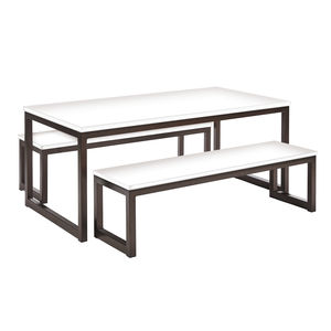 contemporary bench and table set