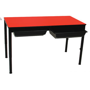 table with storage compartment