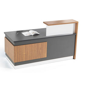 wooden reception desk