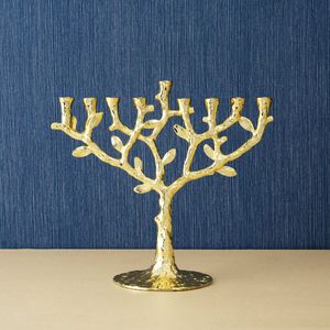 gold-plated brass candle holder