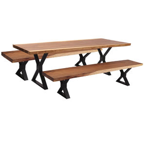 traditional table and bench set