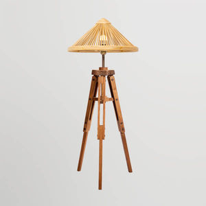 Floor-standing Lamp - Tooba L - Bambusa Bali - Rattan   Teak   Traditional