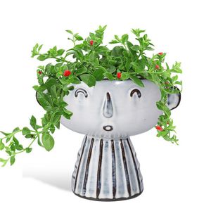 glazed ceramic flower pot