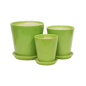 glazed ceramic plant pot