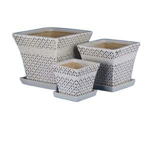 glazed ceramic plant pot