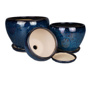 glazed ceramic flower pot