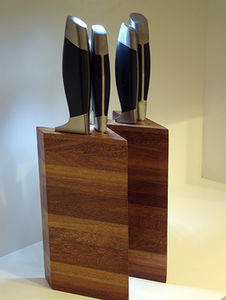 teak knife block