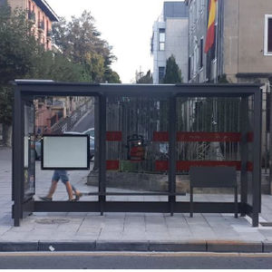 glass bus shelter