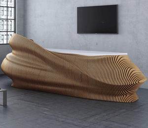wooden reception desk