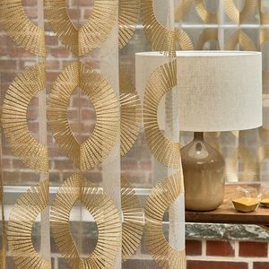 geometric pattern sheer curtain fabric