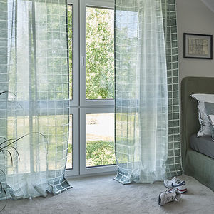 plaid sheer curtain fabric