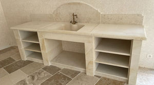 natural stone kitchen sink cabinet