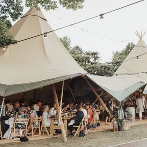 wooden reception tent