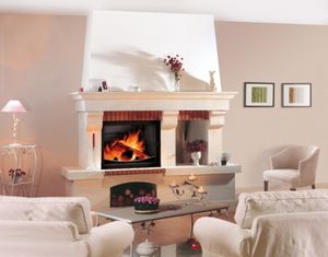 wood-burning fireplace / traditional / closed hearth / built-in